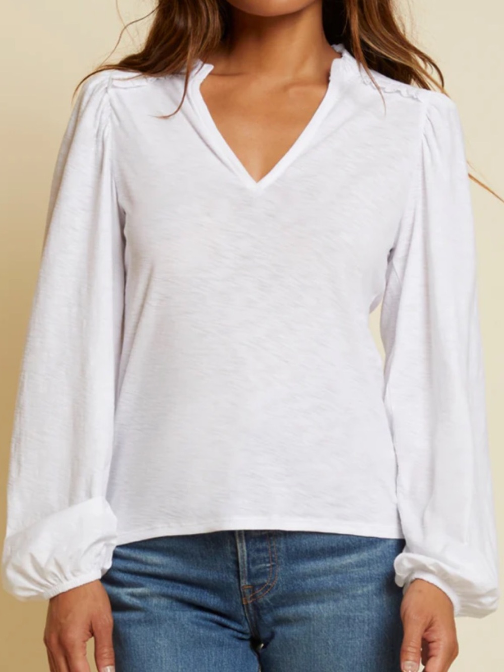 Like New Nation LTD - Claudine Yoked Tee in White